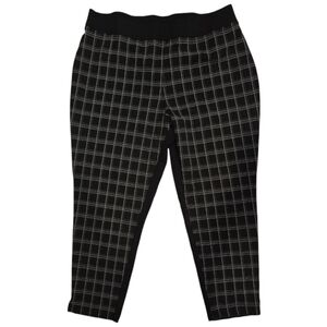 Cato Black and White Plaid Stretch Pants